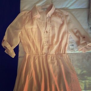Light Pink Cuff Sleeve Dress